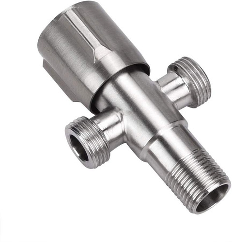 Llave Angular Doble G1/2 Acero Inoxidable Válvula Cierre