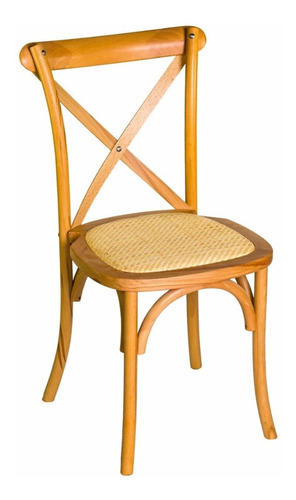 Silla Crossback Madera Color Natural O Nogal Con Petatillo Cantidad de sillas por set 1