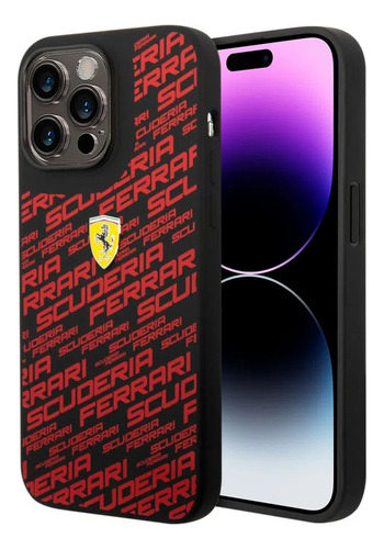 Funda Case Ferrari , Silicone Para iPhone 14 Pro Max Negro