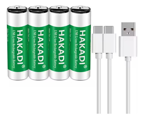 Batería Pila Aa Recargable Usb 600mah Pack X4