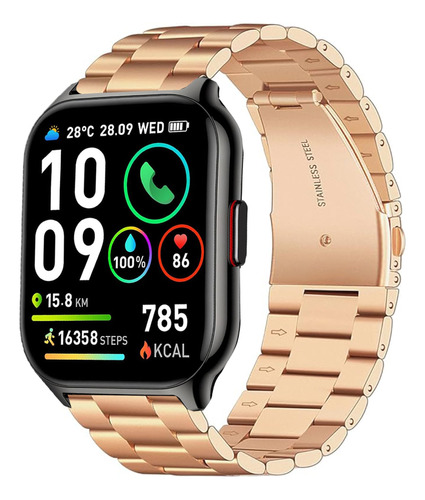 Para Skg V7-2 Smart Watch Correa Repuesto Metal Acero 1.95 