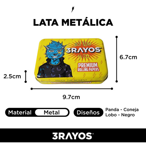 Kit Armador De Cigarrillo + Sedas Y Tips X 100 + Lata 3rayos Lobo