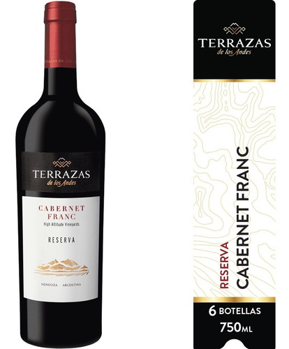 Imagen 1 de 6 de Vino Terrazas De Los Andes Reserva Cab. Franc 6u X 750ml
