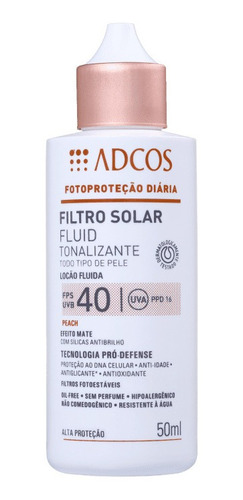 Adcos Filtro Solar Tonalizante Fps 40 Fluid Peach 50ml