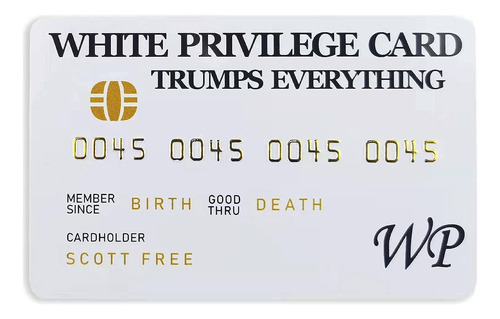 White Privilege Cards Trumps Everything Funny Joke Wall...