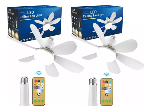 Ventiladores De Techo De 42 Cm Con Lámpara Y Control 2 Pzs.