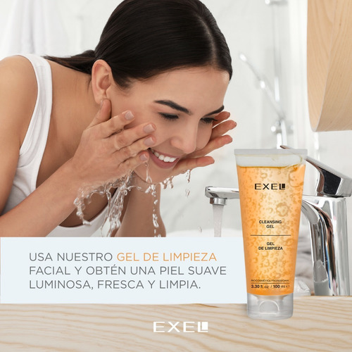 Imagen 5 de 10 de Kit Gel De Limpieza Locion Astrigente Mascara Secativa Exel