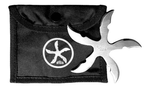 Shuriken Spin Silver Ninja   + Funda  10 Centimetros