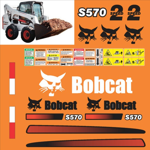 Calcomanías Para Bobcat S570 Con Preventivos Originales