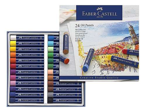 Estuche 24 Pasteles Grasos Cremosos Gises Faber Castell