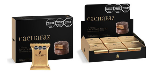 Kit Com 3 Caixas De Alfajor Cachafaz Chocolate Negro.