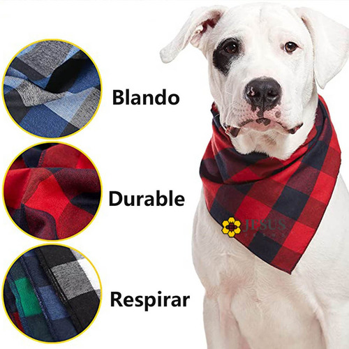Collar Bufandas Para Perro Gato Estilo A Cuadros 4pcs