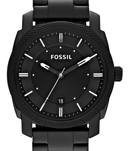 Imagen 5 de 9 de Reloj Caballero Fossil Fs4775 Color Negro De Acero