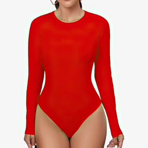 Body Manga Larga Rojo