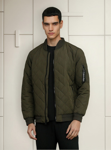 Chaqueta Quilted Con Cremallera Verde Calvin Klein