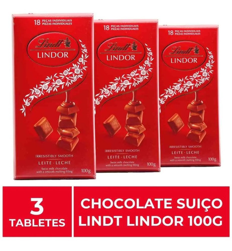 Chocolate Lindt Lindor Milk 100g (3x)