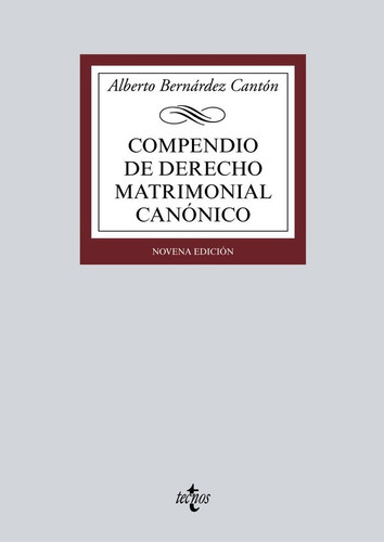 Compendio De Derecho Matrimonial Canãâ³nico, De Bernárdez Cantón, Alberto. Editorial Tecnos, Tapa Blanda En Español