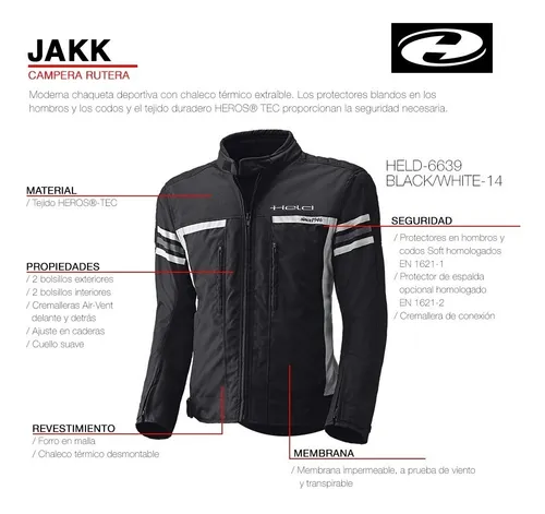 Campera Moto Ruta Deportiva Held Jakk Chaleco Termico Rojo