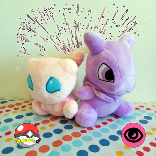 Pack Peluche Mew + Mewtwo