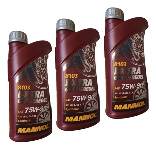 Pack 3 Lts Mannol 75w90 Sintetico Cajas Mecanicas Gl-4 /5 . 