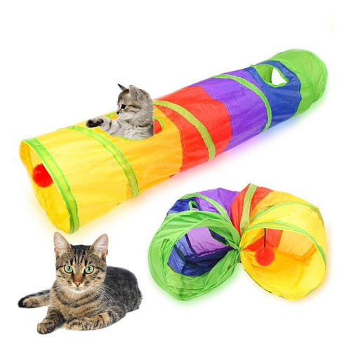Brinquedo Para Gatos Túnel Labirinto Colorido Para Pets