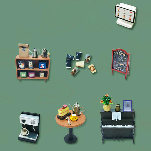 Aplicável A Kits De Construcción De Cafetería En Miniatura,