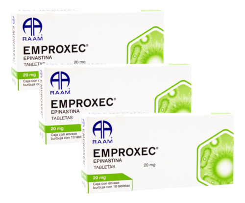 Epinastina 20 Mg Raam Emproxec Pack Con 30 Tabletas