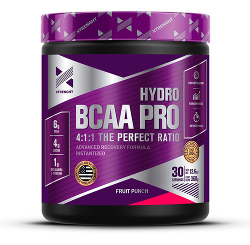 Hydro Bcaa Pro Xtrenght X 360g Sabor Fruit Punch