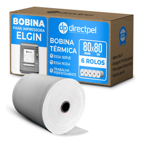 Directpel Bobina 80x80 Para Impressora Térmica Elgin