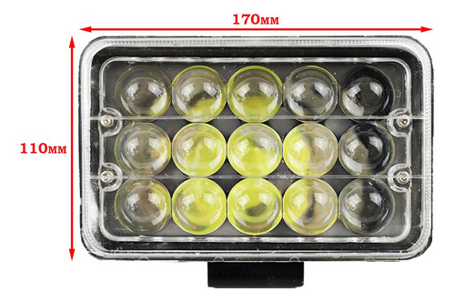 Neblinero 15 Led Lupa Auto Camión 12-60v Rectangular Blanco