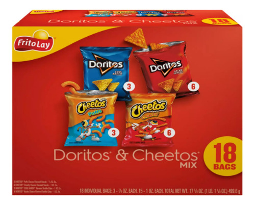 18 Bolsas Oritos & Cheetos Mix Frito Lay 