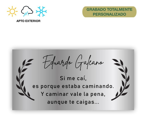 Imagen 1 de 10 de Placa Recordatoria De Metal. 20x10cm Para Cementerio,lapidas