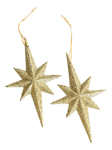2 Colgantes De Estrellas Con Purpurina Para Navidad,
