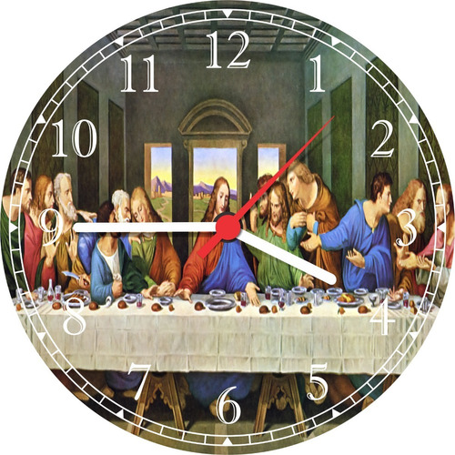 Relógio De Parede Grande 40 Cm Santa Ceia Jesus Cristo 