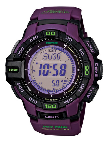 Reloj Casio Protrek Prg-270-6adr Para Hombre Color de la correa Púrpura Color del fondo Transparante