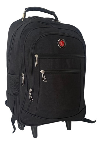 Bolsa Masculina Grande Mochila Para Notebook Rodinhas Viagem Cor Preto Desenho Do Tecido Liso