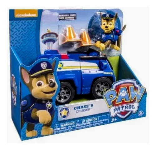 Muñeco Vehículo Paw Patrol Chase Artículado Original Azul (Usado)