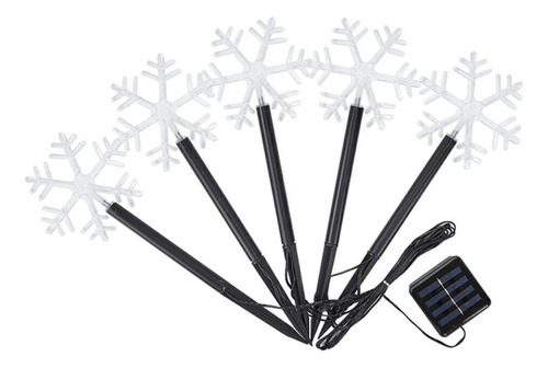 Luz Solar Navideña Con Forma De Copo De Nieve Para Jardín, 5