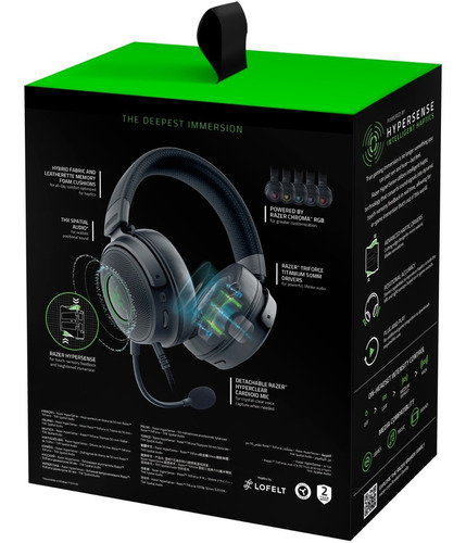 Imagen 8 de 8 de Auriculares Gamer Razer Kraken V3 Hypersense Rgb Vibracion