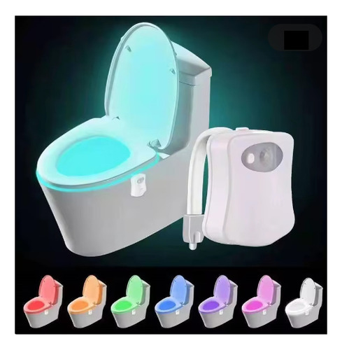 Luz Led Sensor Movimiento Multi Color Inodoro Water Baño