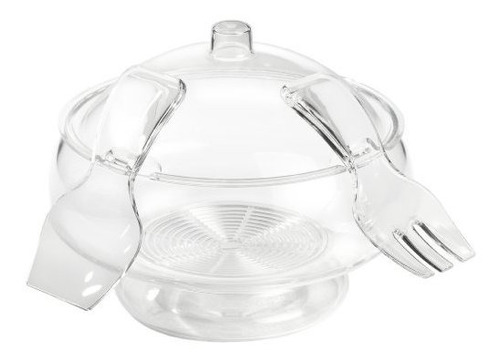 Prodyne Acrílico Ensaladera Y Servidores, 6 Qt, Blancuzco.