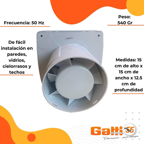 Extractor De Aire Baño/cocina 4 (10 Cm) Negro C/ Timer