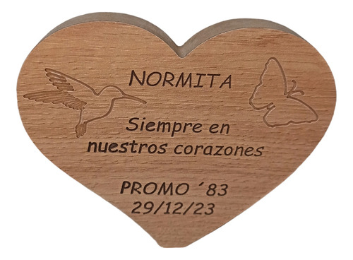 Madera Tallada Corazon Con Texto Personalizado Romeo.ar