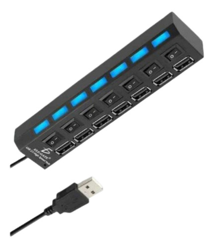 Hub Usb 2.0 De 7 Puertos Con Switch Individual Alta Calidad