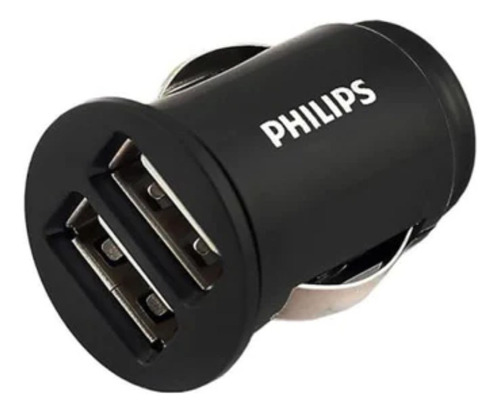 Cargador Usb Doble Para Auto Philips Dlp2554 Fast- Revogames Color Negro