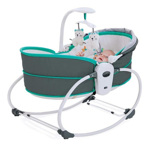 Cadeira de balanço para bebê Mastela Moises 5 em 1 cinza/azul