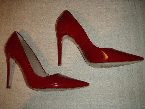 Zapatos Gacel De Cuero Charol Nº 40. Rojo.