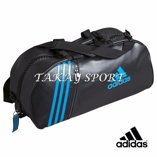 Bolso Morral Convertible adidas Karate Kanji Negro Con Azul