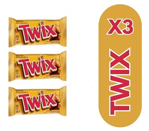 Chocolate Twix Original 40g - Kit X 3- Brasil