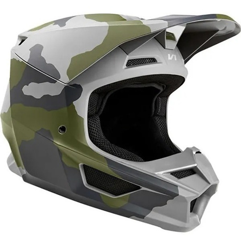 Capacete Fox V1 Mvrs Przm Camo Fosco Camuflado Motocross